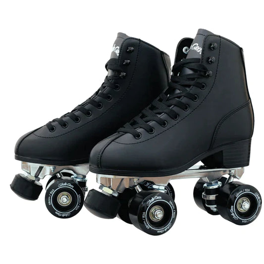 SKATE GEAR Outdoor 83A Wheels Quad Roller Skate - Classic Black