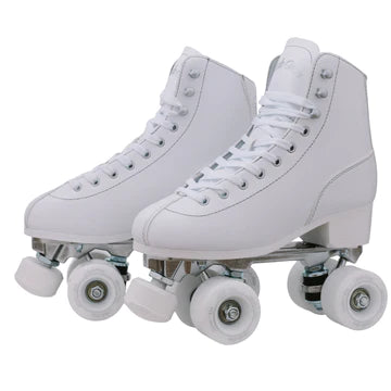 SKATE GEAR Outdoor 83A Wheels Quad Roller Skate - Classic White